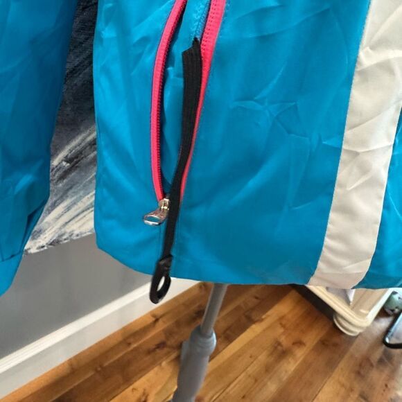 Women's Blue Hooded Jacket - Picture 6 of 8